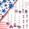 Memorial Day Decorations 4th/Fourth of July Patriotic Decorations Set-Red White Blue Paper USA Flag Pennant, Star Streamer, Hanging Swirls Party Decor Supplies for Mantle Home Fireplace